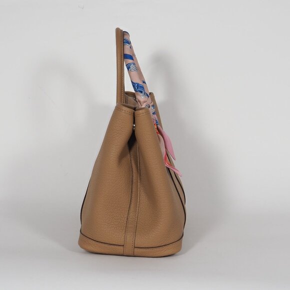 Hermès Garden Party 30 Gold Negonda Leather Tote with LV Twilly - Picture 8 of 14